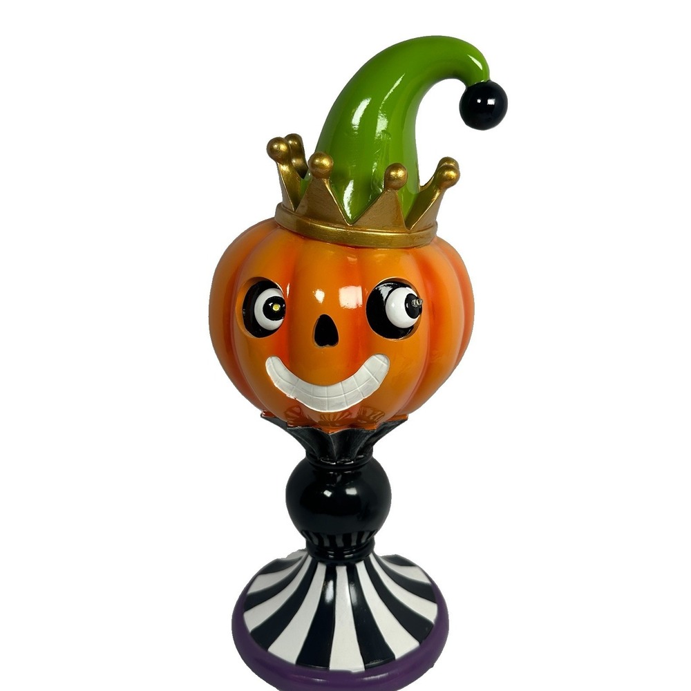 Ghoulish Light Up Pumpkin King Table Decor LED Eyes Halloween Figure NWT 16 in